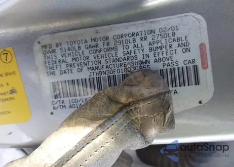 2001 Lexus Ls 430 z USA, uszkodzony, nr VIN JTHBN30F010030955